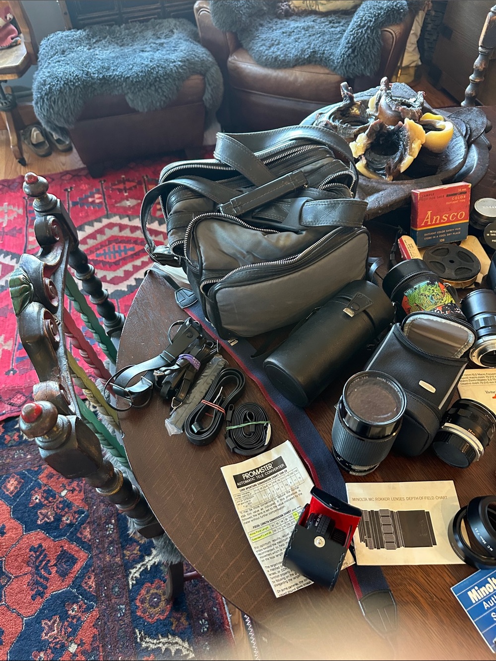 Vintage Minolta Camera Bundle. 2 bodys, 5 lenses, 2 bags, 2 instant ++ - Picture 13 of 16
